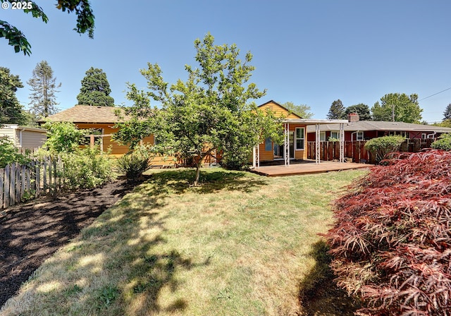 5730 N Harvard St, Portland, OR 97203 - view of yard with a deck