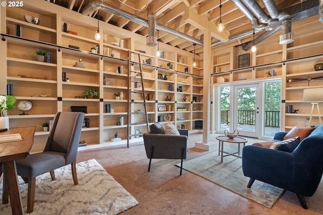 interior space with built in shelves