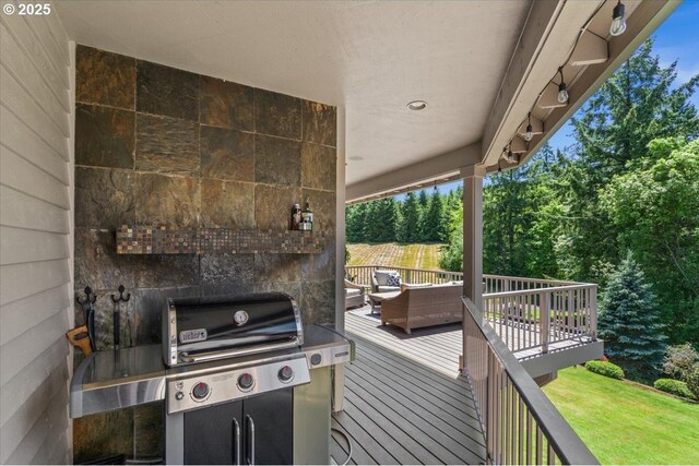 12521 NW Jackson Quarry Rd, Hillsboro, OR 97124 - deck with an outdoor living space and a grill