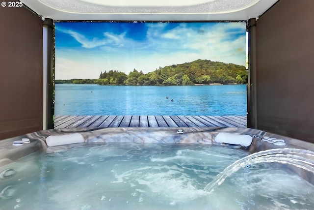 12521 NW Jackson Quarry Rd, Hillsboro, OR 97124 - view of swimming pool with an outdoor hot tub and a water view