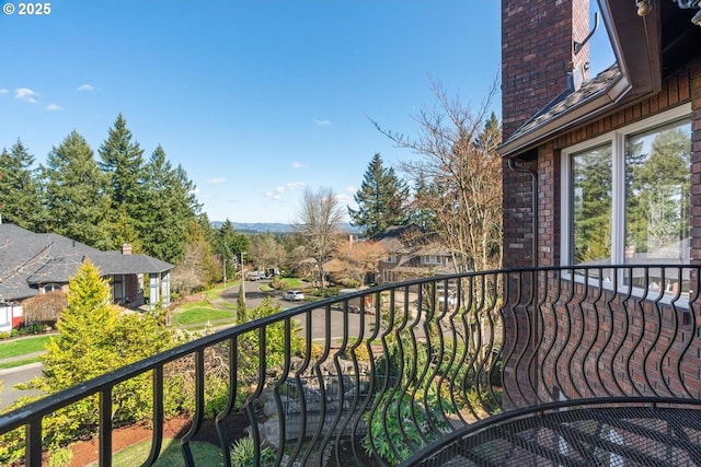 balcony with a residential view