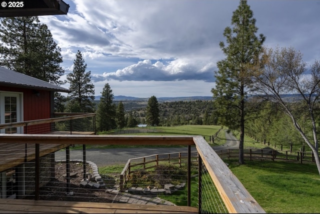 deck featuring a mountain view