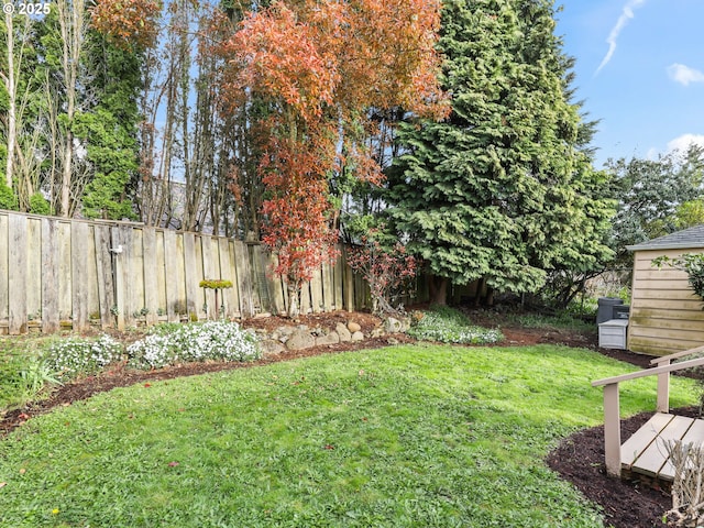 view of yard with fence