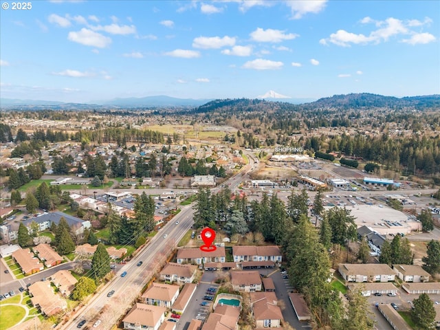 bird's eye view featuring a mountain view