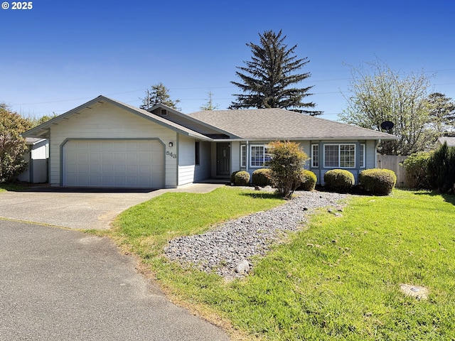 543 Linda Ln, Brookings, OR 97415 - ranch-style home with an attached garage, driveway, and a shingled roof