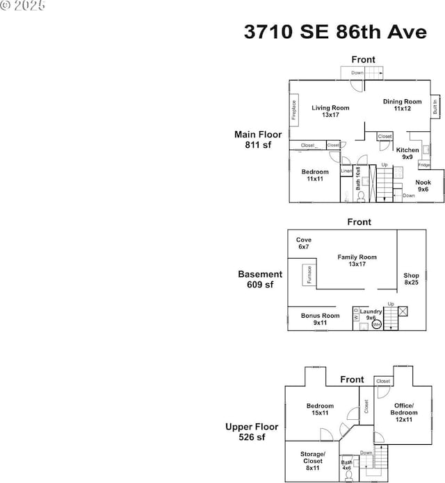 3710 SE 86th Ave, Portland, OR 97266 - floor plan / room layout