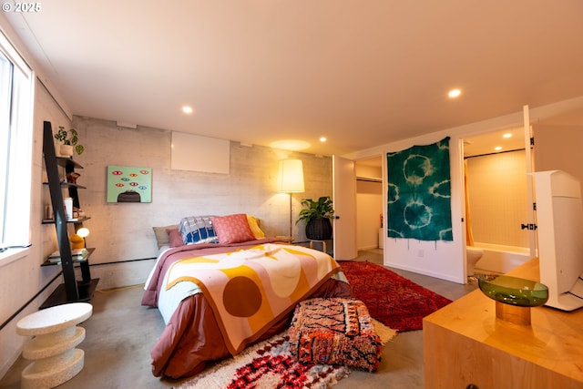 bedroom with recessed lighting