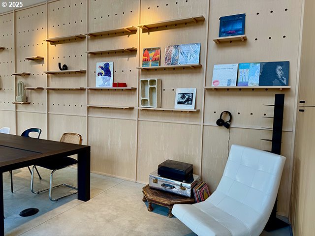 office space with concrete floors
