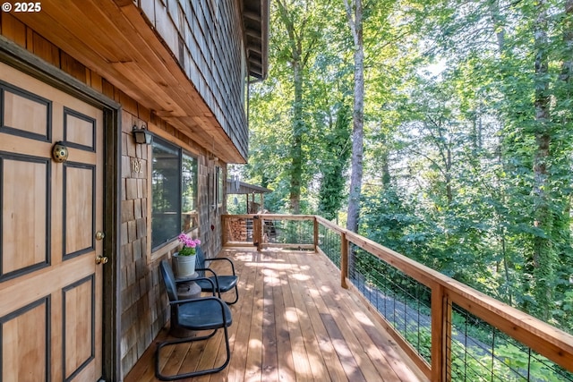 182 Holloway Hts, Brownsville, OR 97327 - view of wooden terrace