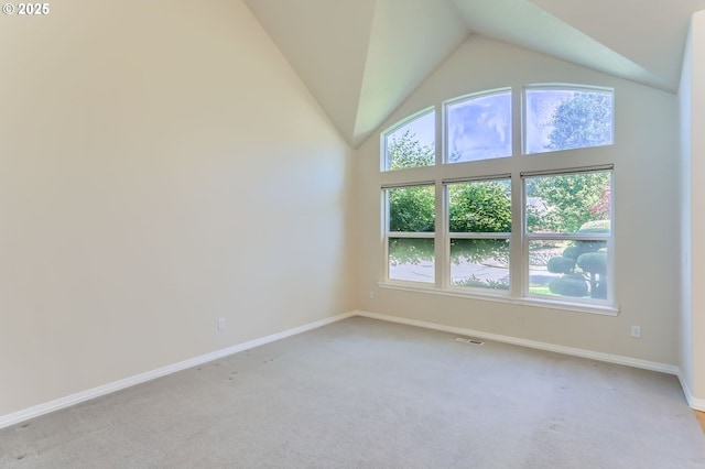 10939 SE Valley Way, Happy Valley, OR 97086 - unfurnished room with light carpet and high vaulted ceiling