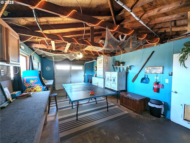 96335 Dawson Rd, Brookings, OR 97415 - game room with a garage and concrete floors
