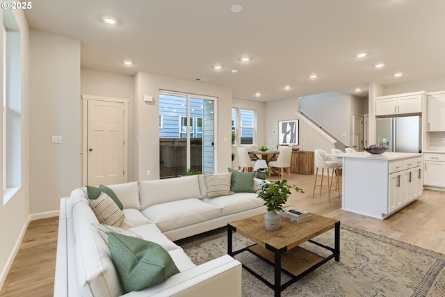 living room featuring light hardwood / wood-style floors