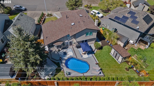 15525 SW Hearth Ct, Beaverton, OR 97007 - aerial view of residential area featuring a pool area