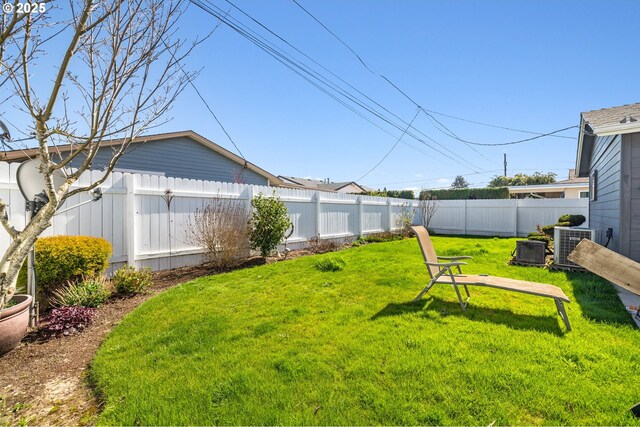 view of yard featuring a fenced backyard
