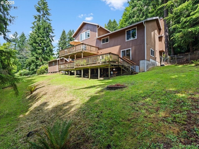 4415 Poplar Way, Longview, WA 98632 - rear view of house with a deck and stairs