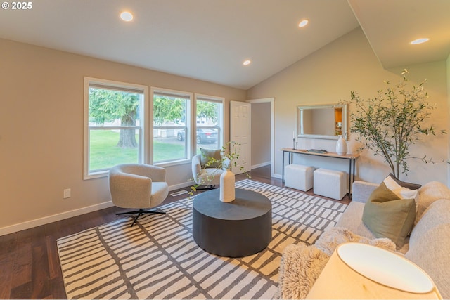 29115 NE 99th Ave, Battle Ground, WA 98604 - living room with wood finished floors, recessed lighting, baseboards, and vaulted ceiling