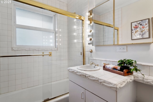 2941 SW Moss St, Portland, OR 97219 - bathroom with vanity and bath / shower combo with glass door
