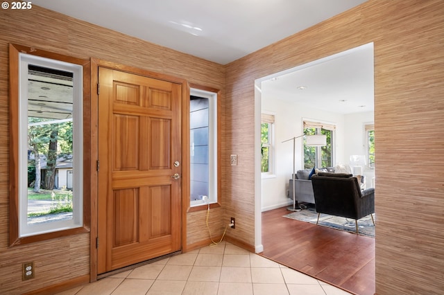 2941 SW Moss St, Portland, OR 97219 - foyer featuring light tile patterned floors and baseboards