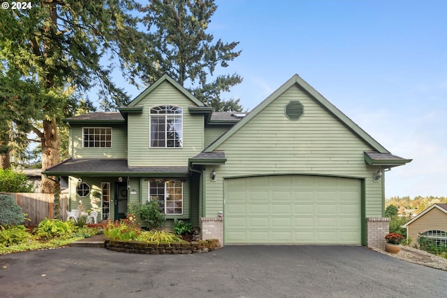 view of property with a garage