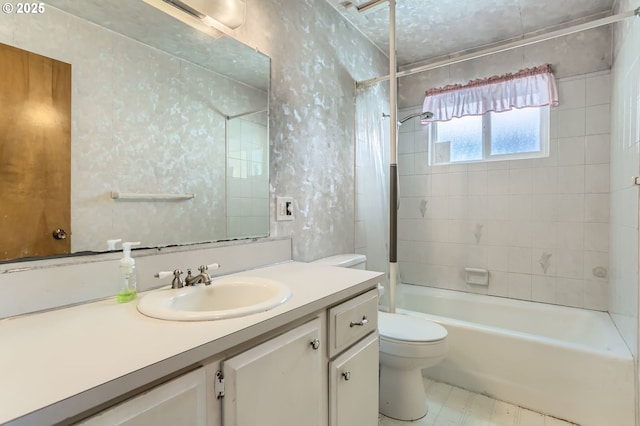 13230 SW Hill Ct, Portland, OR 97223 - bathroom featuring vanity, toilet, and  shower combination