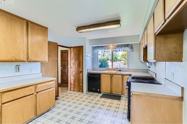 13230 SW Hill Ct, Portland, OR 97223 - kitchen featuring black appliances, light countertops, light floors, and a sink