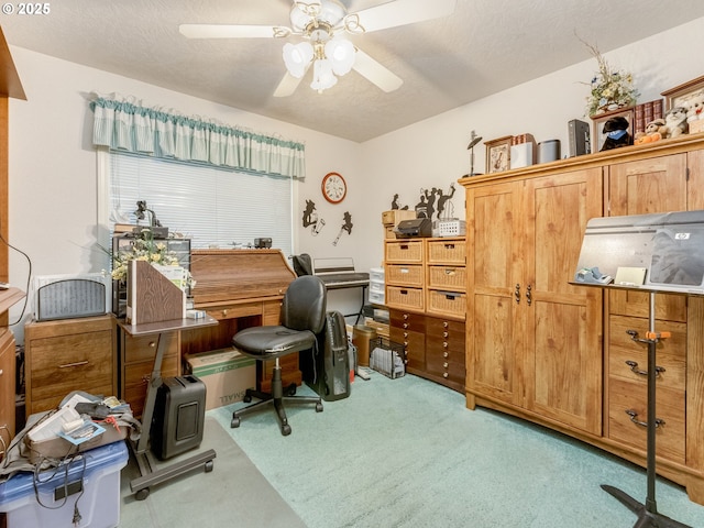 1761 SW Songbird St, Mcminnville, OR 97128 - carpeted office space with ceiling fan and a textured ceiling
