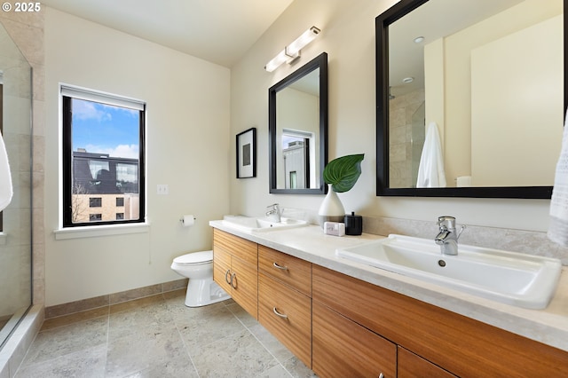 1660 NW Riverscape Dr, Portland, OR 97209 - bathroom featuring double vanity and a tile shower