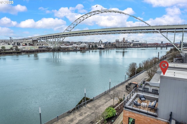 1660 NW Riverscape Dr, Portland, OR 97209 - water view with a notable bridge