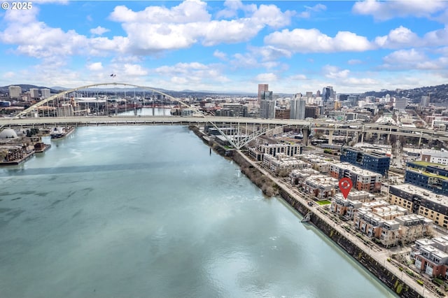 1660 NW Riverscape Dr, Portland, OR 97209 - water view featuring a notable bridge and nearby urban area