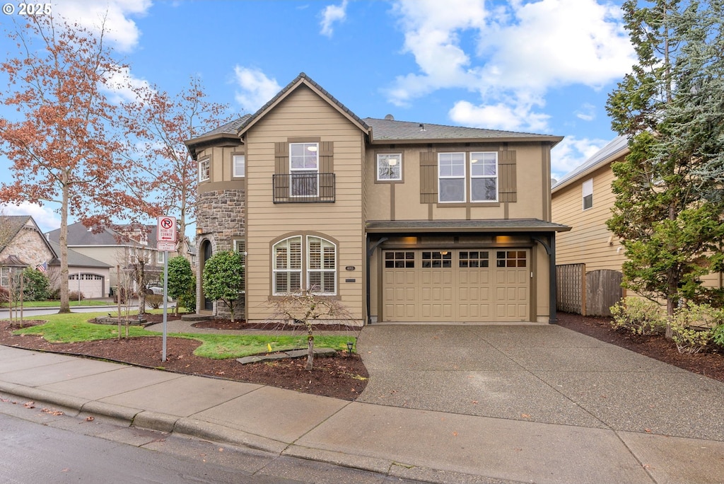 view of front of home featuring a garage