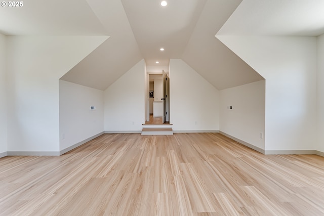 2110 Labona Dr, Eugene, OR 97404 - additional living space featuring light wood-type flooring, recessed lighting, and lofted ceiling