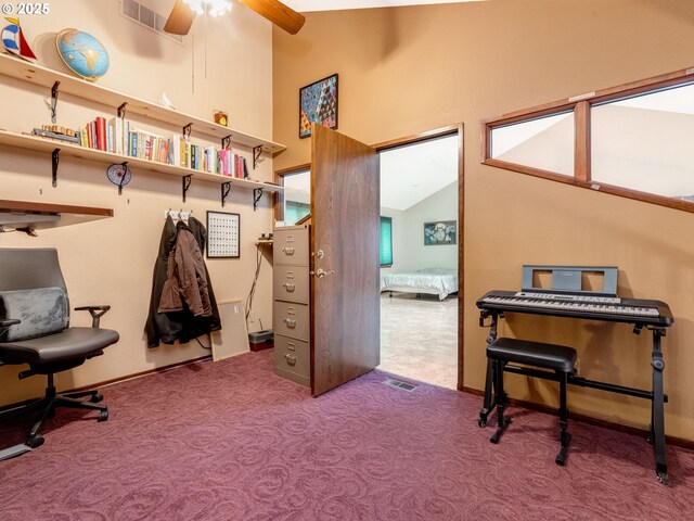 kitchen with sink, high vaulted ceiling, and kitchen peninsula