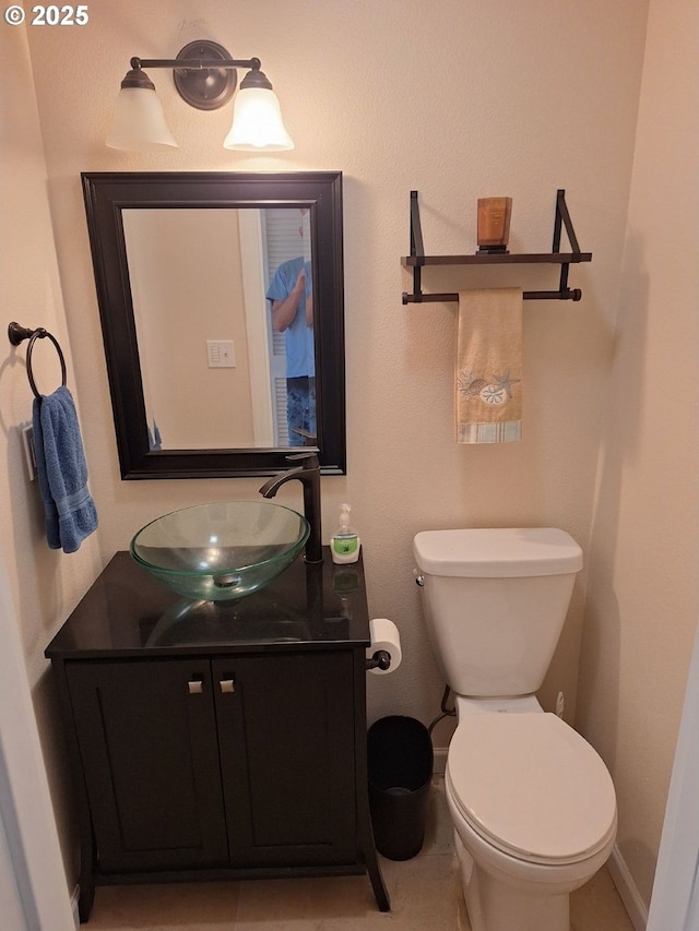 4777 Exeter St, West Linn, OR 97068 - half bath with vanity, toilet, and baseboards
