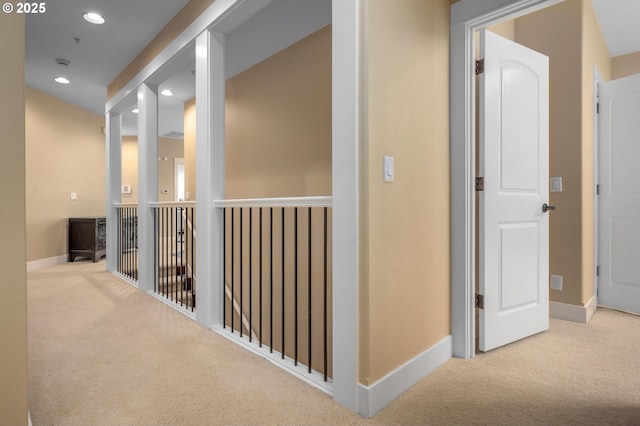 3642 SW Baird St # 4, Portland, OR 97219 - hall featuring carpet floors, baseboards, and recessed lighting