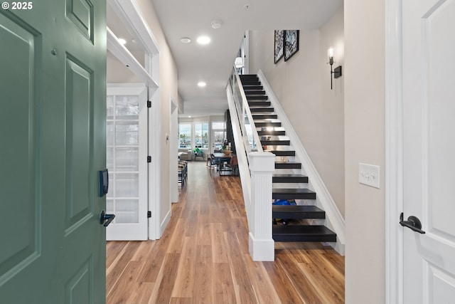 foyer featuring light hardwood / wood-style floors