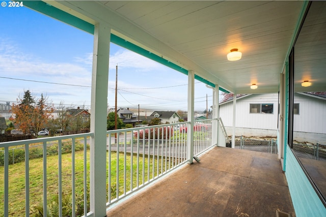 balcony with a residential view