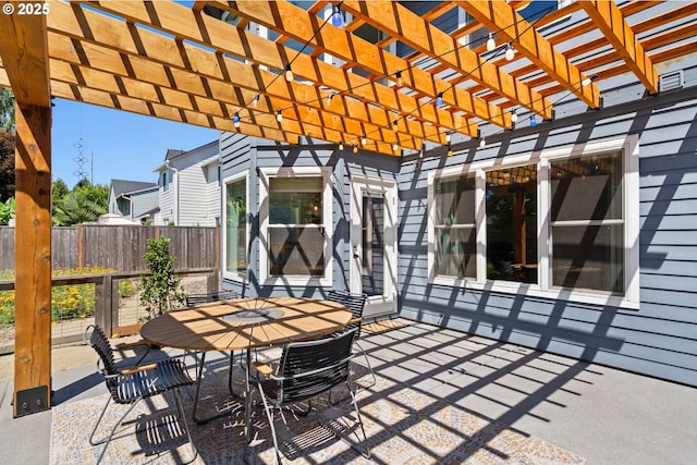 5346 NW Wickiup Way, Portland, OR 97229 - view of patio featuring outdoor dining area and a pergola