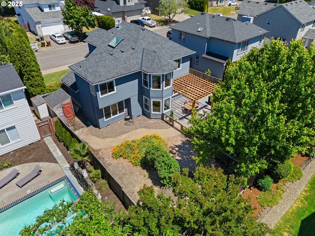 5346 NW Wickiup Way, Portland, OR 97229 - aerial view of residential area with a pool