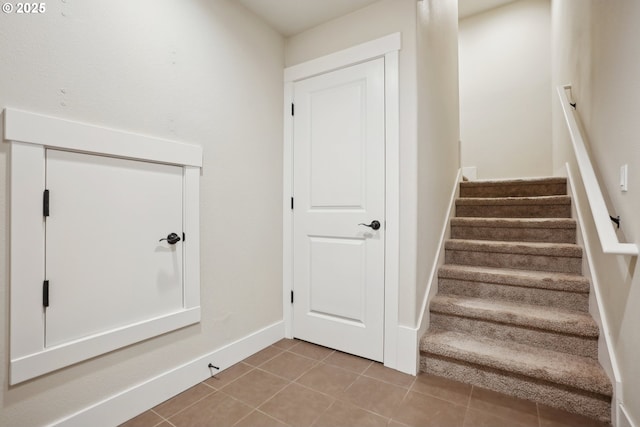 29176 SW Costa Cir E, Wilsonville, OR 97070 - staircase with tile patterned flooring and baseboards