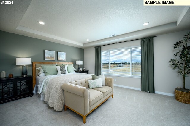 4304 NE 188th St Lot 331, Vancouver, WA 98686 - bedroom with a textured ceiling, light carpet, recessed lighting, and a raised ceiling