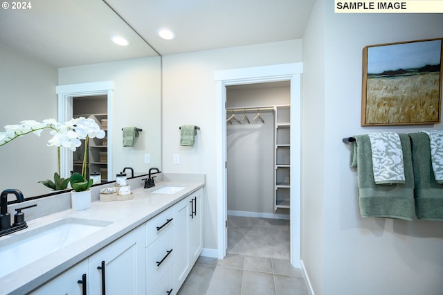 4304 NE 188th St Lot 331, Vancouver, WA 98686 - full bath with double vanity, a spacious closet, tile patterned floors, and recessed lighting