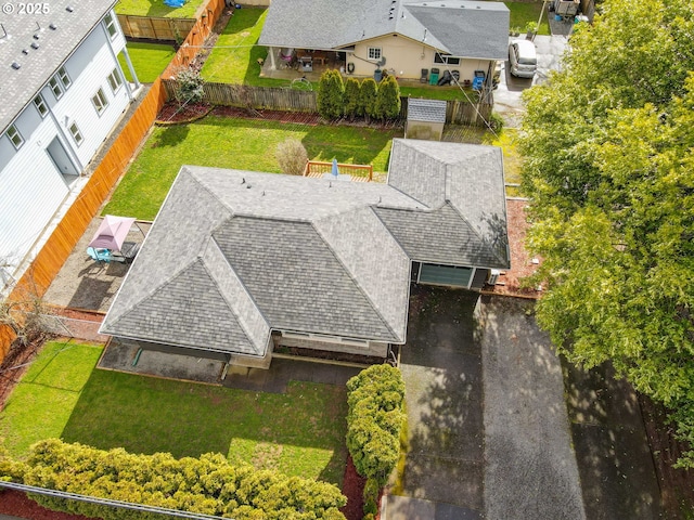 aerial view featuring a residential view