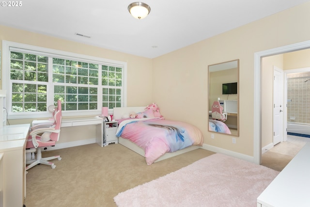 17677 Westview Dr, Lake Oswego, OR 97034 - bedroom featuring light colored carpet, baseboards, and ensuite bathroom