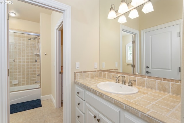 17677 Westview Dr, Lake Oswego, OR 97034 - full bath with vanity, tile patterned flooring, and bathtub / shower combination