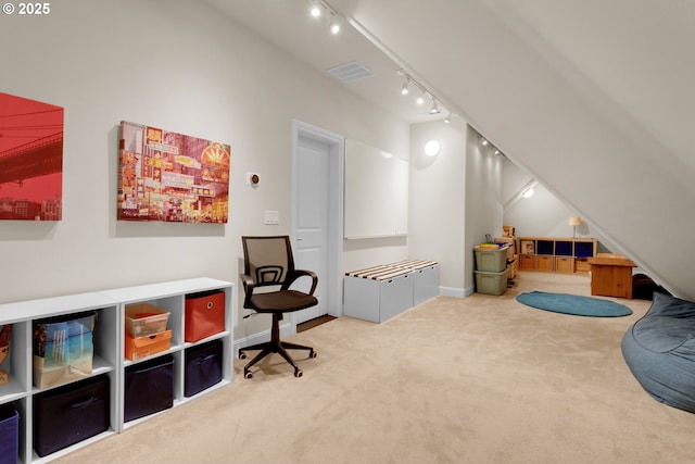 17677 Westview Dr, Lake Oswego, OR 97034 - game room with carpet, track lighting, and baseboards