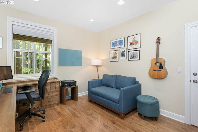 17677 Westview Dr, Lake Oswego, OR 97034 - home office featuring baseboards, light wood-style floors, and recessed lighting
