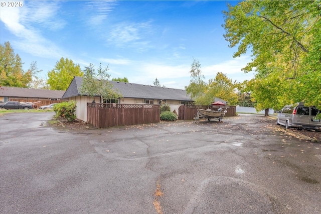 exterior space with a fenced front yard