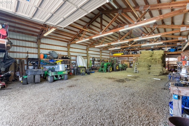 garage featuring metal wall