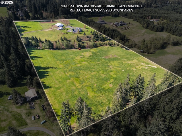 drone / aerial view featuring a rural view