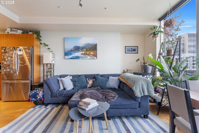 living room with light wood-style flooring